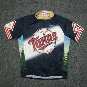 Minnesota Twins Jersey Mens Extra Large Blue Primal Cycling Full Zip Lightweight